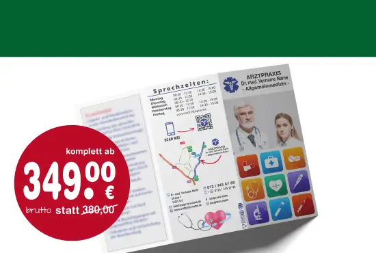arzt praxis flyer erstellen layout gestalten