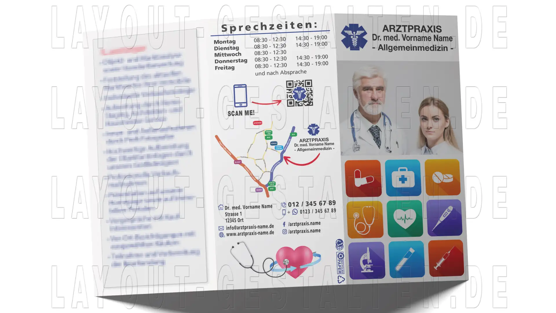 arzt praxis flyer erstellen, gestalten