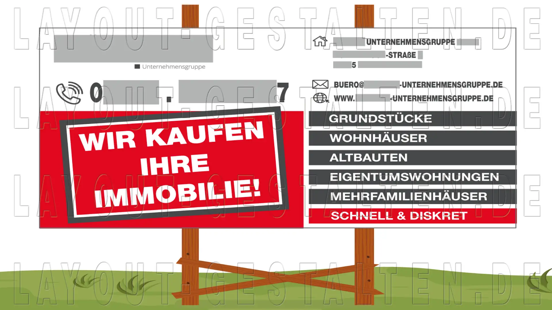 bauschild bautafel für baustelle