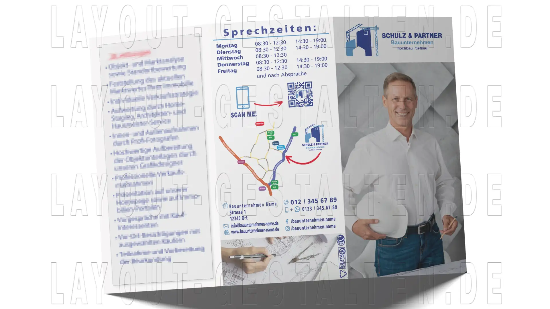 bauunternehmen flyer erstellen, gestalten
