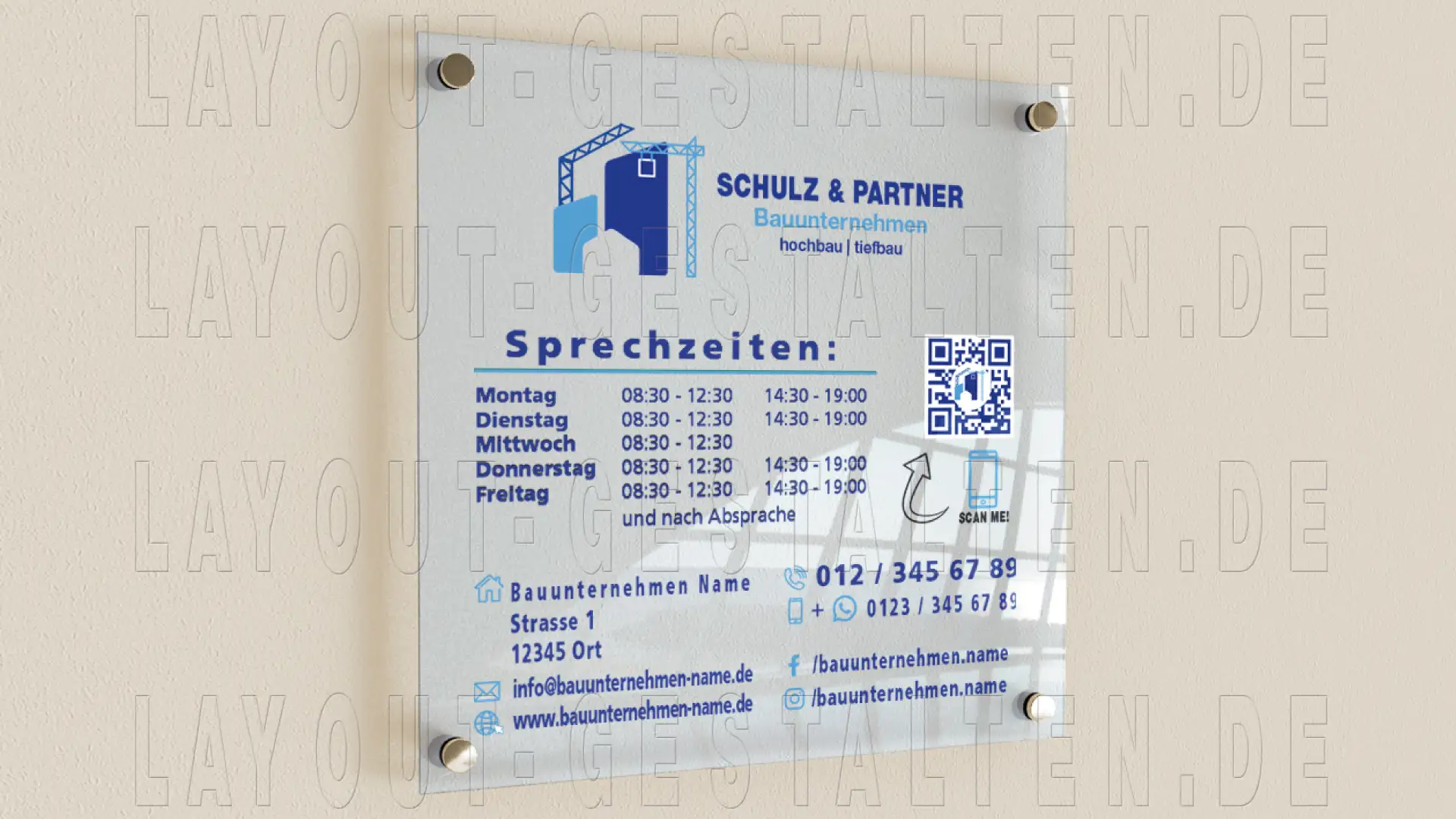 bauunternehmen schild gestalten erstellen