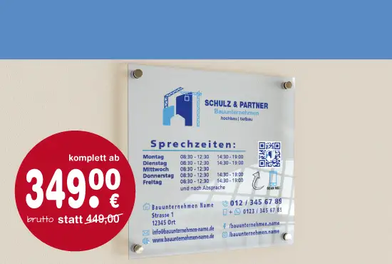 bauunternehmen schild gestalten erstellen