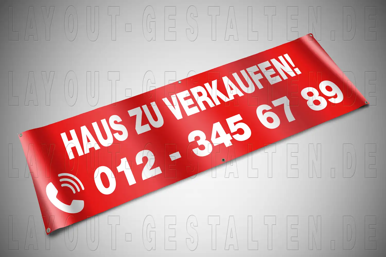 immobilien banner, pvc-plane, mesh-gewebe gestalten erstellen