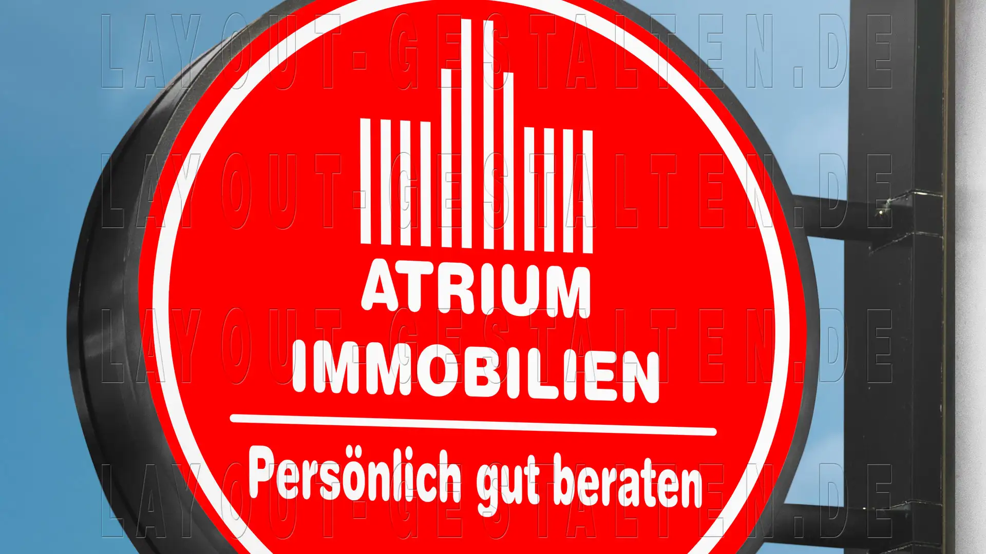 immobilien makler büro geschäft leuchtreklame, leuchtkasten erstellen gestalten