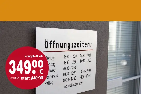 öffnungszeiten-schild erstellen gestalten