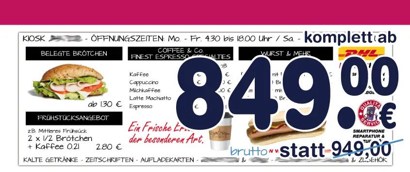 preistafel erstellen gestalten