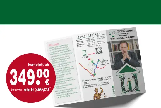 rechtsanwalt rechtskanzlei kanzlei flyer erstellen layout gestalten