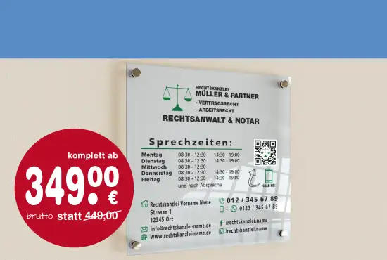 rechtsanwalt rechtskanzlei kanzlei schild gestalten erstellen