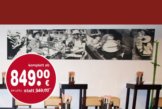 restaurant-leinwand erstellen gestalten