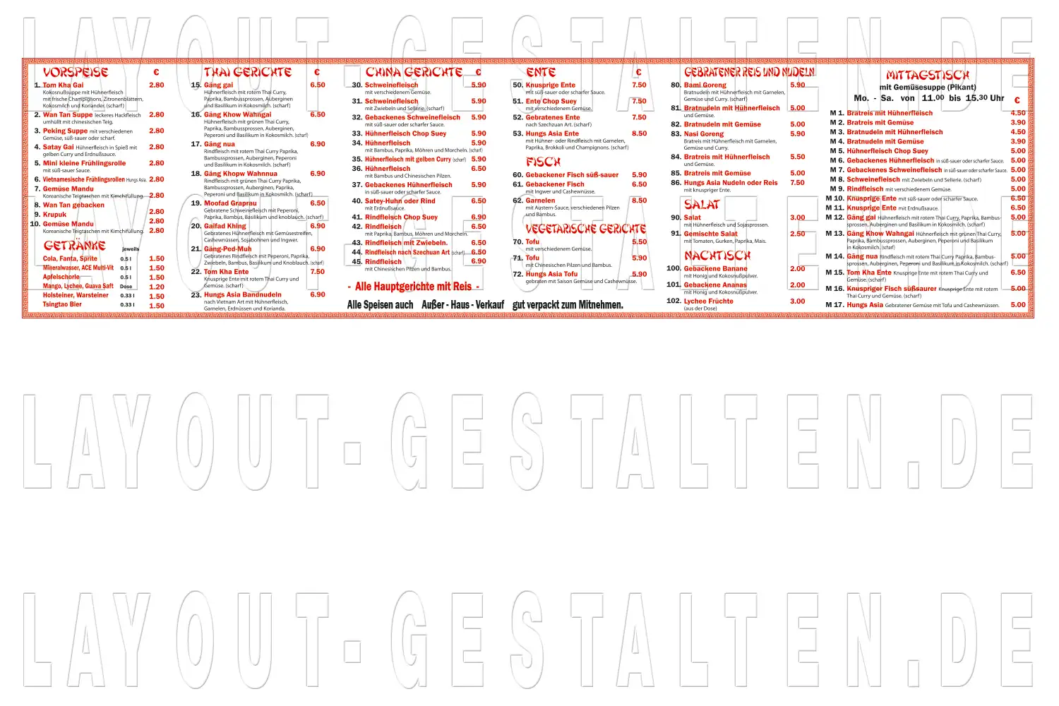speisetafel erstellen gestalten