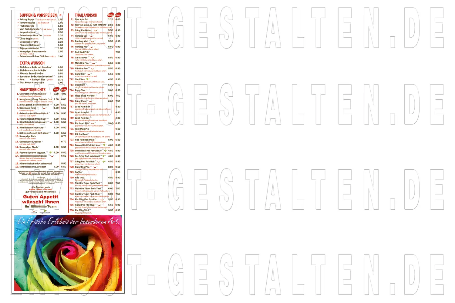 speisetafel erstellen gestalten