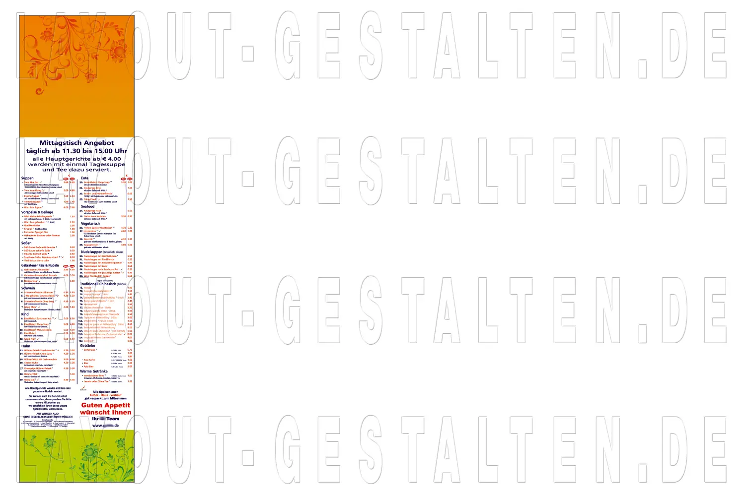 speisetafel erstellen gestalten
