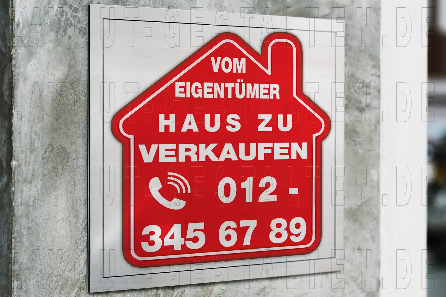 verkaufsschild gestalten erstellen