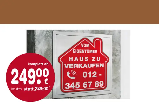 verkaufsschild erstellen gestalten