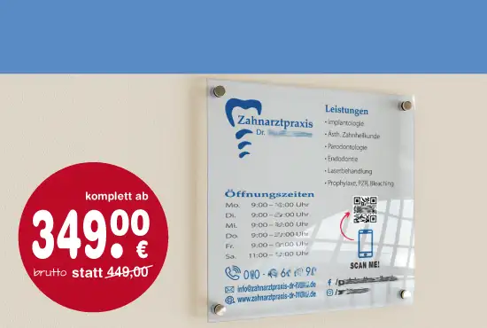 zahnarzt-praxis firmen-schild firmschild gestalten erstellen