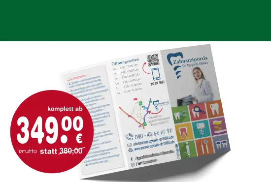 zahnarzt-praxis flyer erstellen layout gestalten