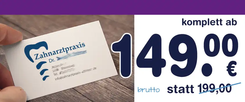 zahnarzt praxis visitenkarte erstellen